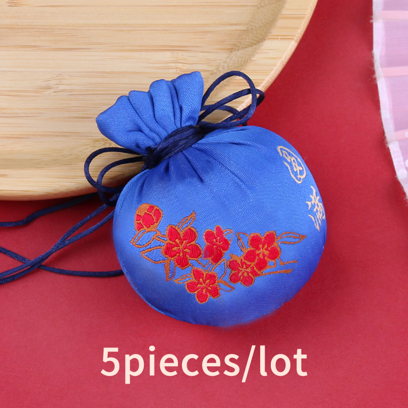 Sac en brocart traditionnel chinois, sac vide, prière pour la paix, sac à emporter, pendentif, sac brodé pour voiture: Royal blue perfect