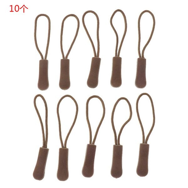 10 Anti-slip zipper puller, zipper, zipper extension trailer, practical and robust for back pack, jacket, etc.- Black: khaki