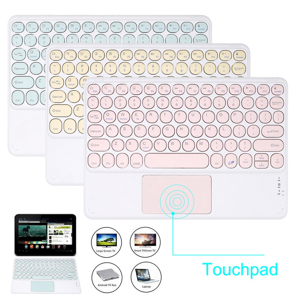 Draagbare Mini Draadloze Bluetooth Toetsenborden Met Touchpad 10 Inch Universele Toetsenbord Voor Ipad Samsung Tab Tablet Voor Smartphones