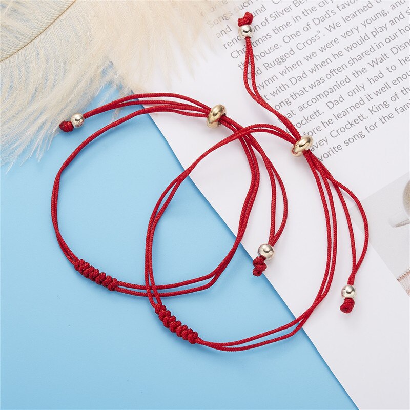 Handmade 7 Knots Lucky Red String Bracelet for Protection lucky Amulet and Friendship Braid Rope Couple Jewelry