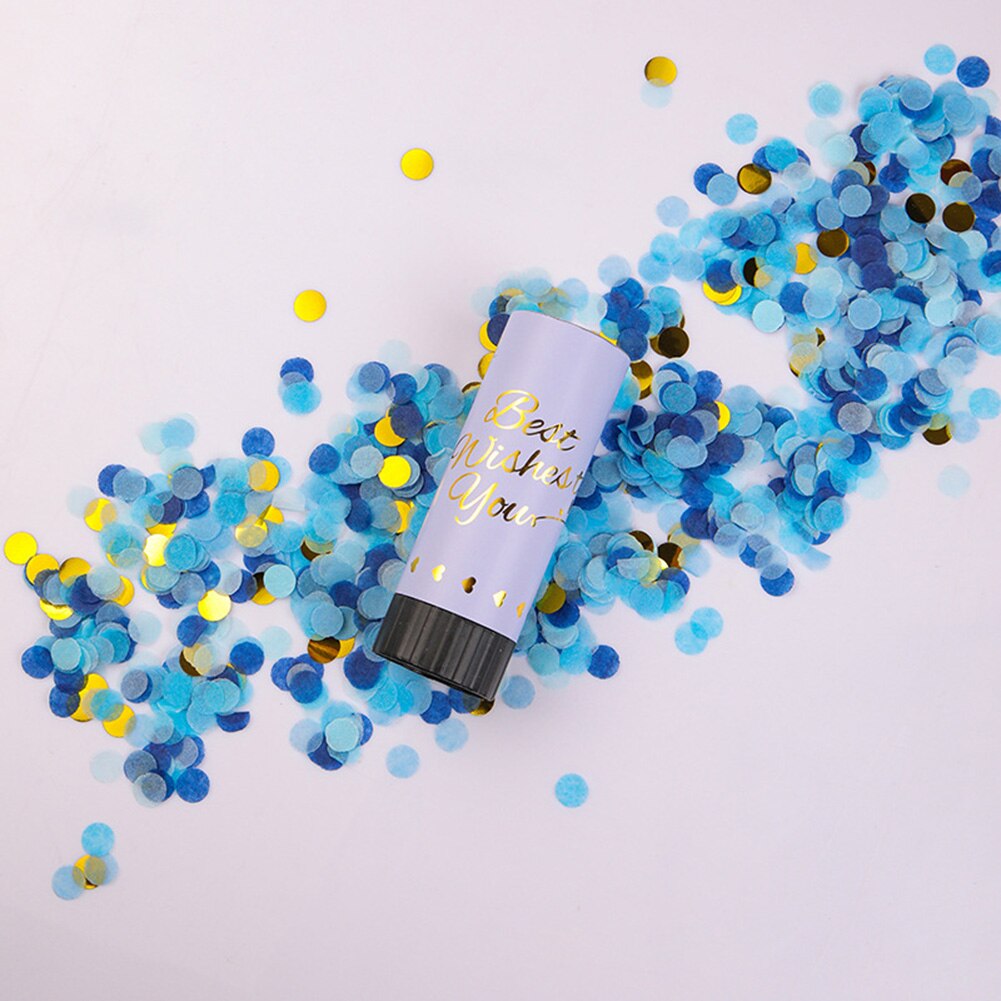 1pcs Confetti Cannons Party Poppers Wedding Streamers Air Compressed Confetti Handheld Graduation Wedding Party Supplies: Blue