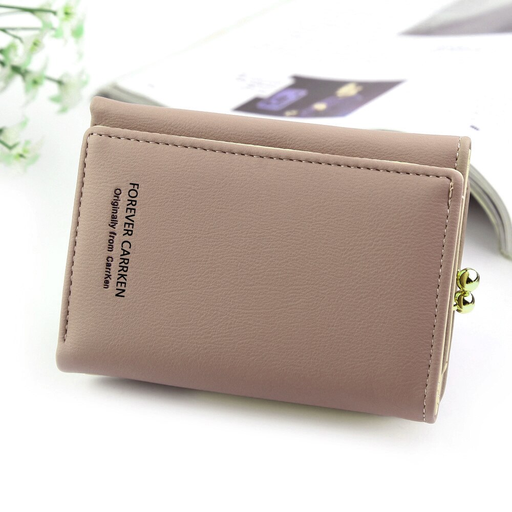 Cute Wallets Leather Women Wallets Short Wallet Student Coin Purse Card Holder Ladies Clutch Bag Small Deer Female Purse: B-purple