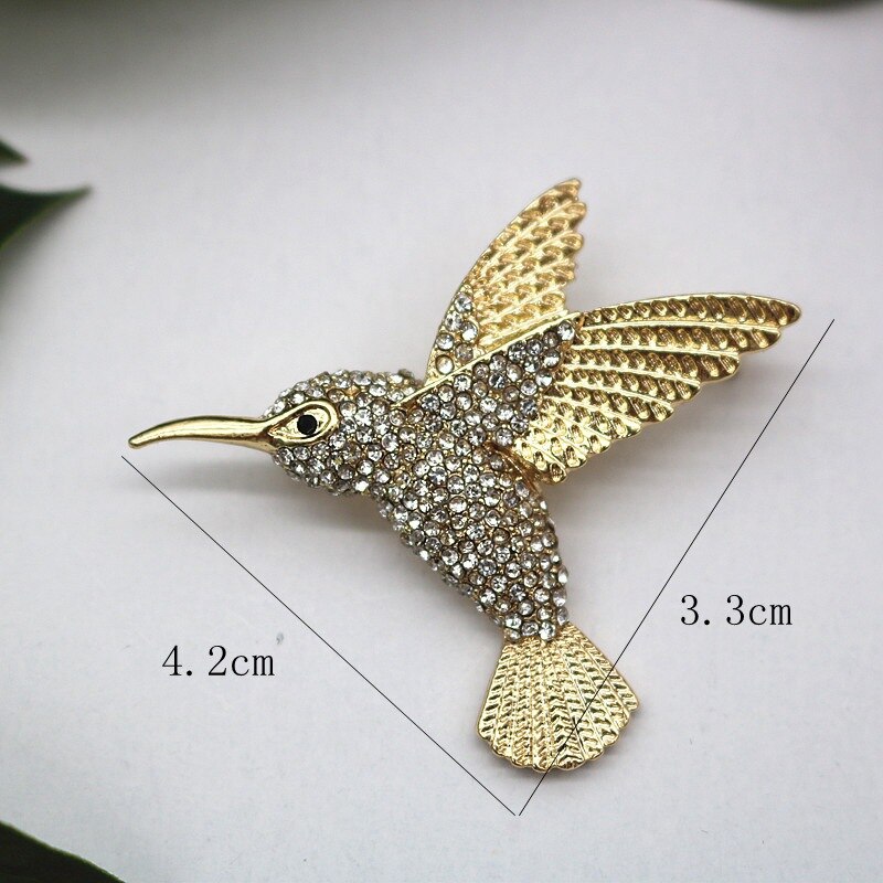 Broche colibri rétro pour femme, épingle de manteau de corsage féminin, bijoux mignons, accessoires de fête de mariage: Couleur or