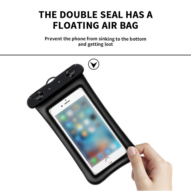 Telefoon zwemzak opblaasbare waterdichte tas strand telefoonbeschermer telefoonhouder voor zwembad telefoon waterdichte hoes