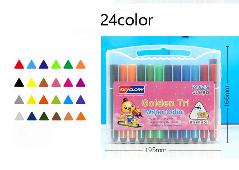 12/18/24/36 Color Watercolor Pen Set Washable Children Mark Painting Cute Kids Drawing Pens Art Supplies