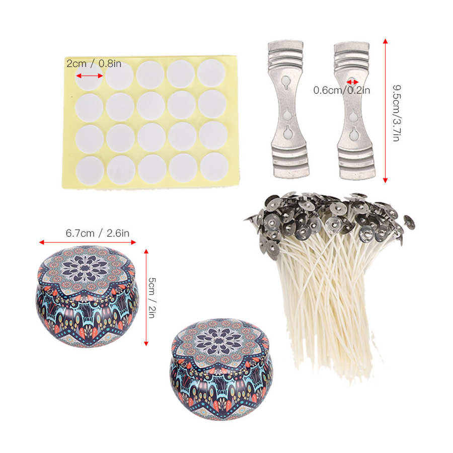 Candle Supplies Kit Wick Holder Stickers Wax Box Set Children DIY Accessory Crafts