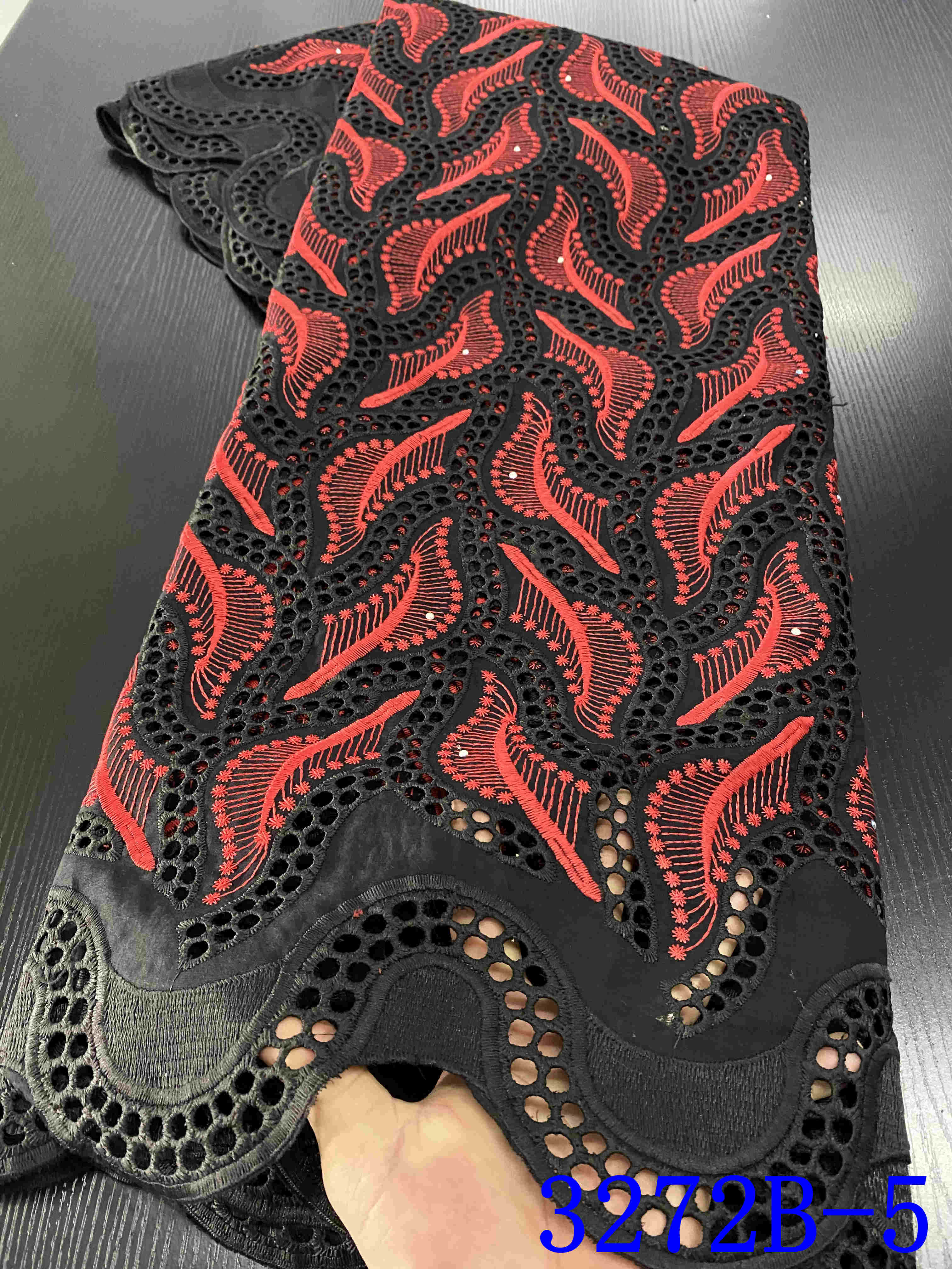 Wit Katoen Voile Kant In Zwitserland Afrikaanse Droge Kant Stof Kant Nigeriaanse Kant Stoffen Voor Kleding YA3272B-3: Picture 5