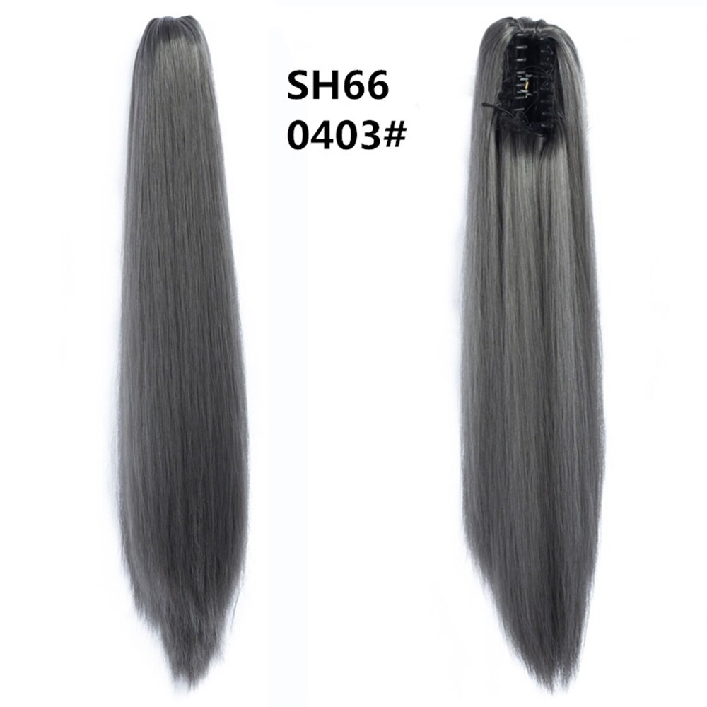 Extensiones de cabello de cola de caballo ondulada y rizada de 20 pulgadas, pinza sintética en postizos de cola de caballo para mujeres blancas, Color marrón, negro y rojo