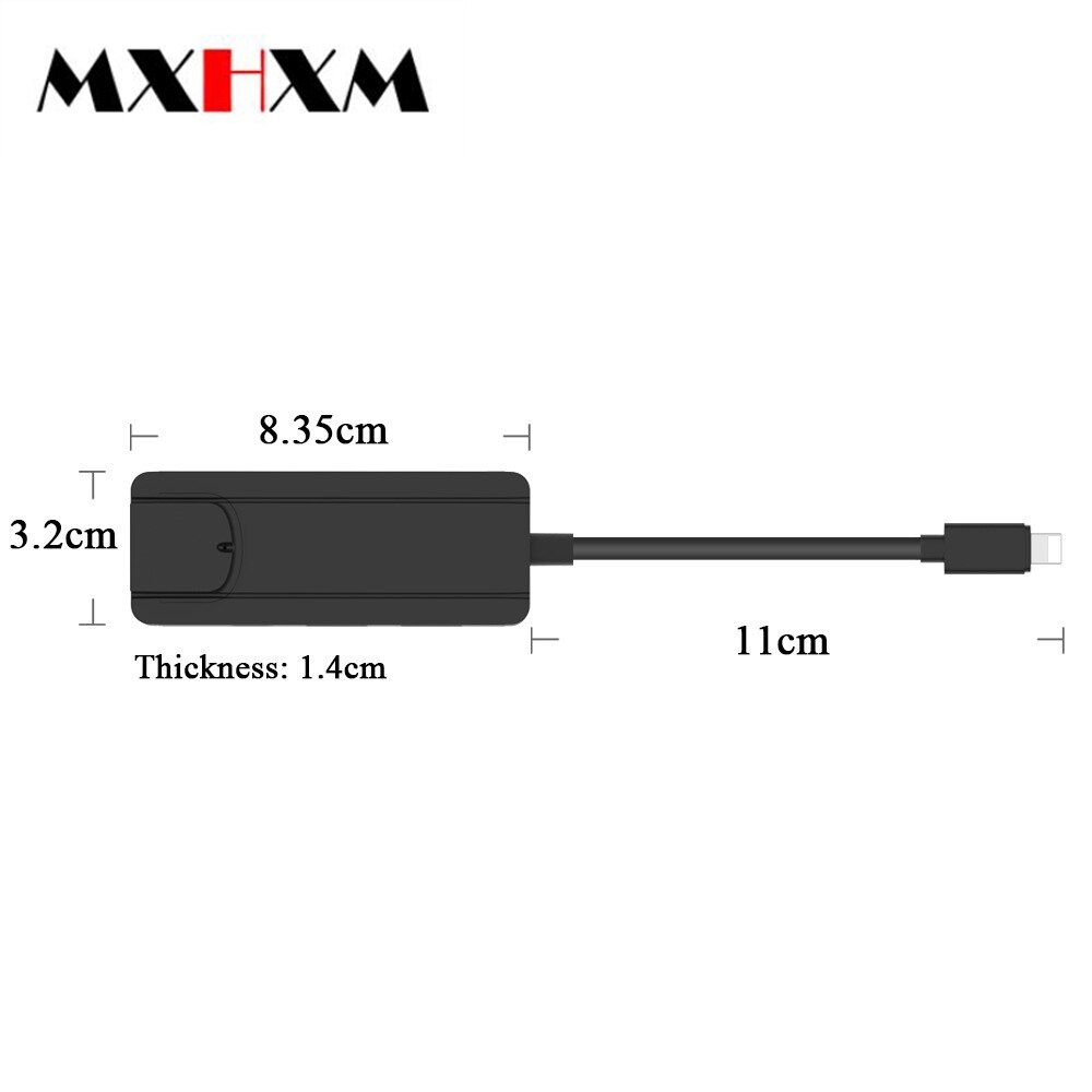Mxhxm Voor Verlichting Om RJ45 USB2.0 2-Poort Hub Pd Opladen 100 M Netwerk Poort Geschikt Voor Iphone