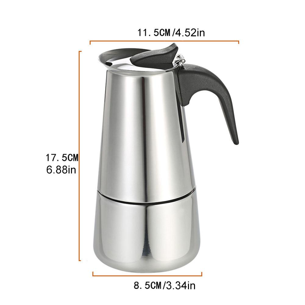 Stainless Steel Coffee Pot Stove Top Coffee Maker Percolator Pot Milk Frothing Jug Coffee Maker For Kitchen Home Moka Pot