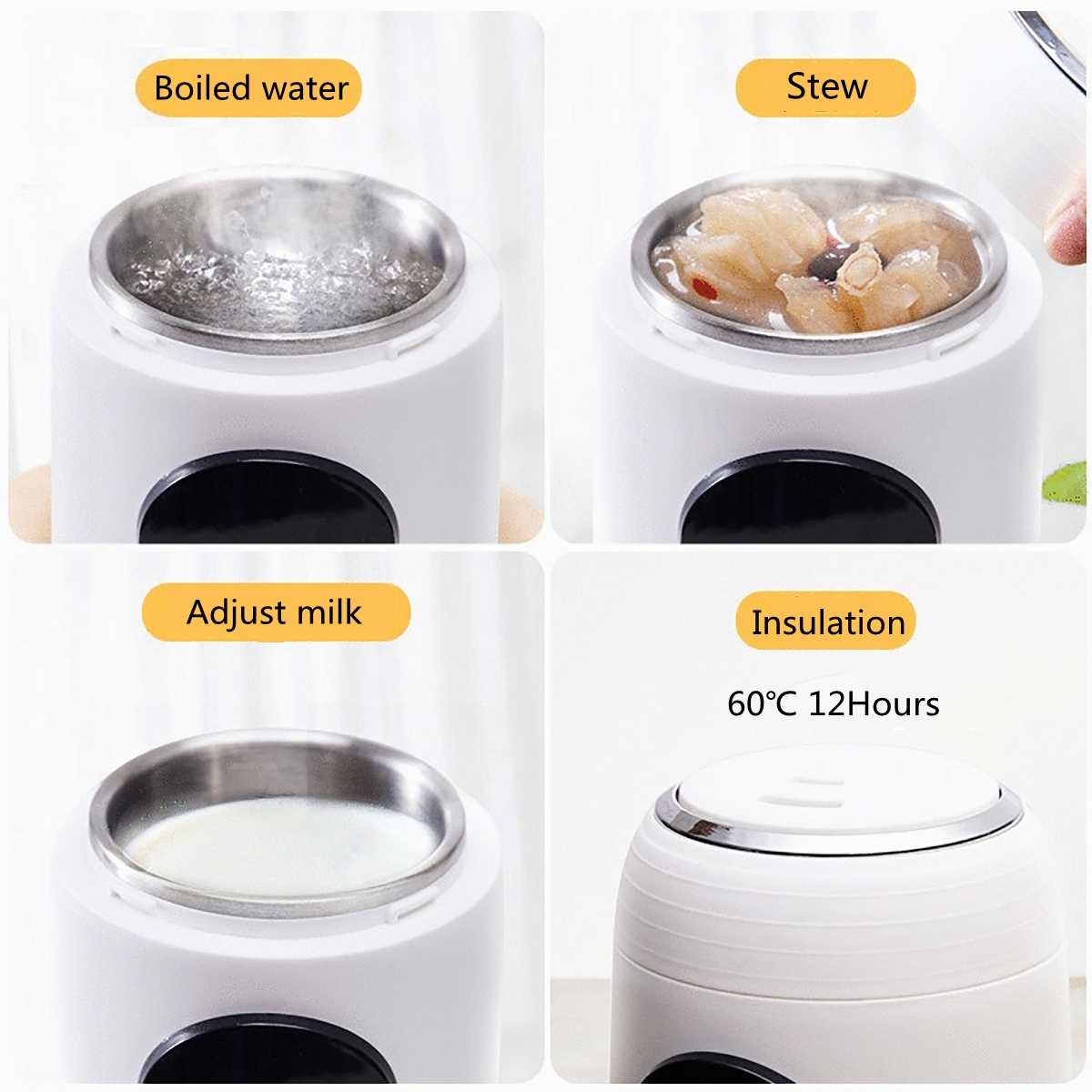 700ML 600W rapide bouilloire à eau bouillante voyage en plein air Mini bouilloire électrique multifonctionnel Insulable théière température ajustée