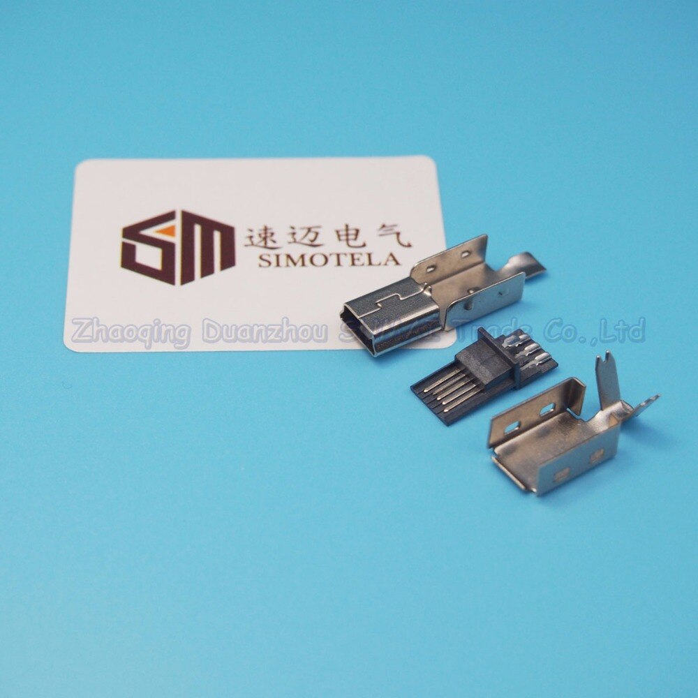 100sets Mini USB plug connector 5Pin male plug,Mini USB-5P plug 3 in 1