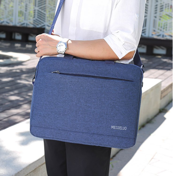 Stijl Effen Kleur Schoudertas Eenvoudige Laptop Tas Zakelijke Handtas Laptop Sleeve