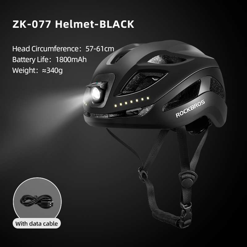 ROCKBROS Bicycle Light Helmet Type-C Charging Cycling Helmet Rechargeable Adjustable MTB Safely Mountain Road Scooter Helmet: army green