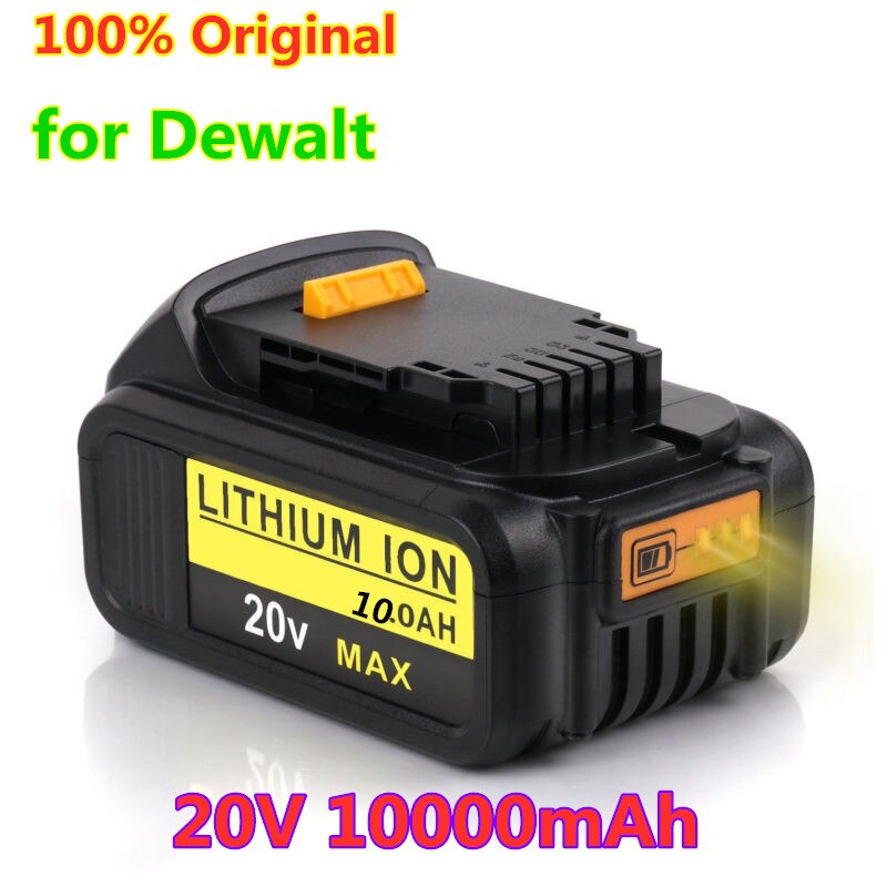 DCB206-Batería de 20V para herramientas eléctricas Dewalt, 100% Original, 10000mAh, 20V, 10,0 Ah, DCB206, batería de 20V, DCB204-2 DCB205 3 piezas,: 1pcs