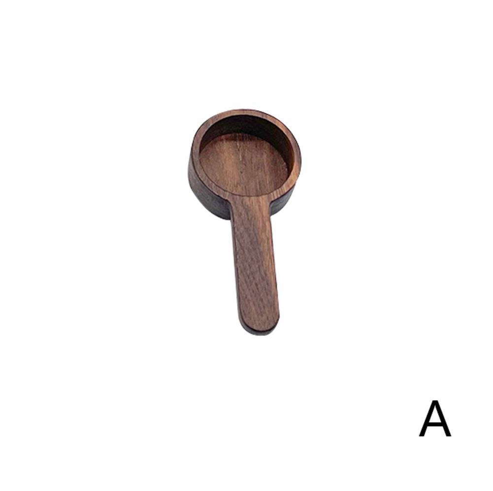 Baki Y9X3 cuillère à mesurer en hêtre noir, manche court en bois, Long outil de cuisine, ménage café assaisonnement cuillère Baki Y9X3: A