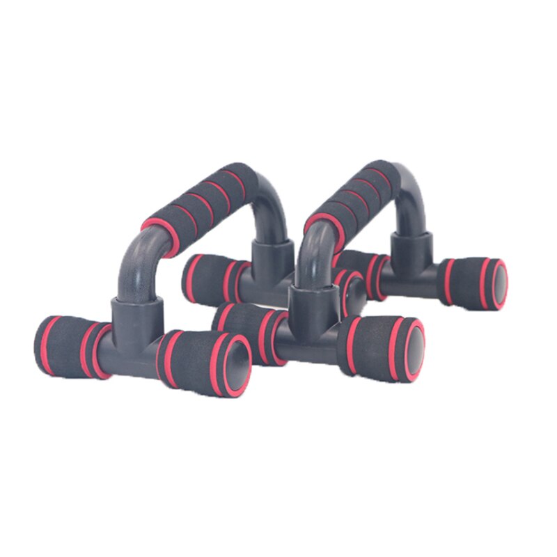 1 par push up bar utendørs gym push up board trening bryst bar svamp håndgrep trener body building treningsutstyr: Rød