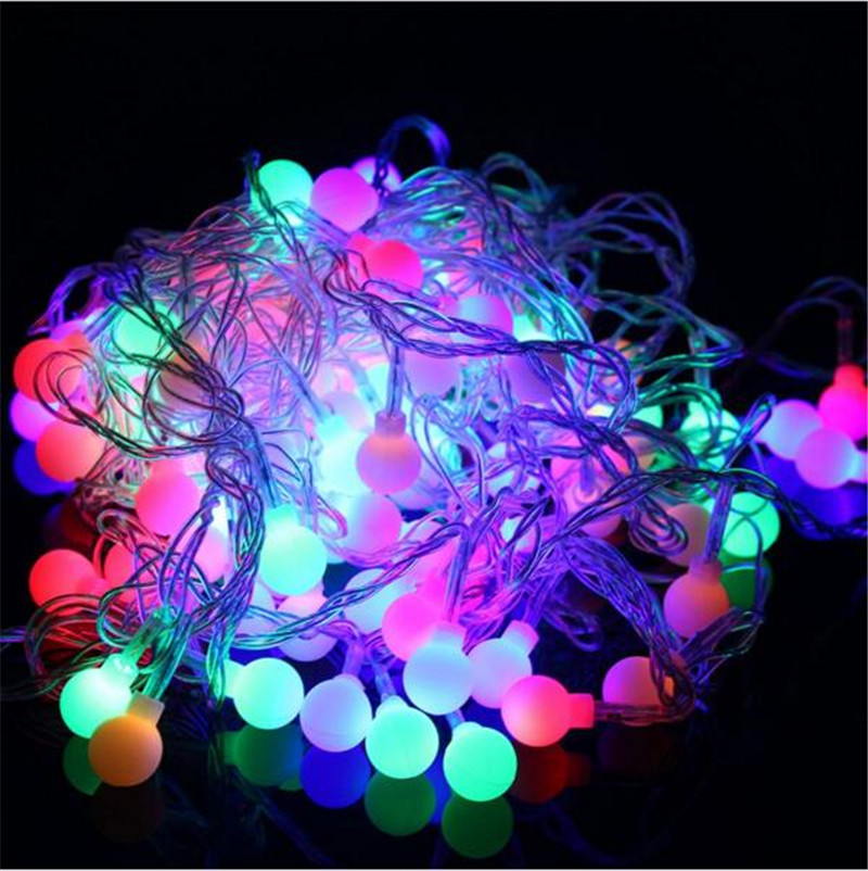 10m 20m 30m Weihnachten Girlande LED Ball Schnur Licht Lichterkette draussen Lampe Kette Lichter Weihnachten hochzeit Garten Straße Dekoration: RGB / X