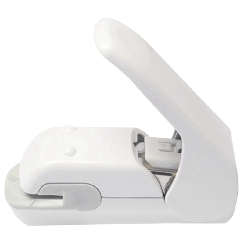 Nietje Gratis Nietmachine Tijd Saving Moeiteloos Naald Gratis Handhled Nietmachine Mini Draagbare: White