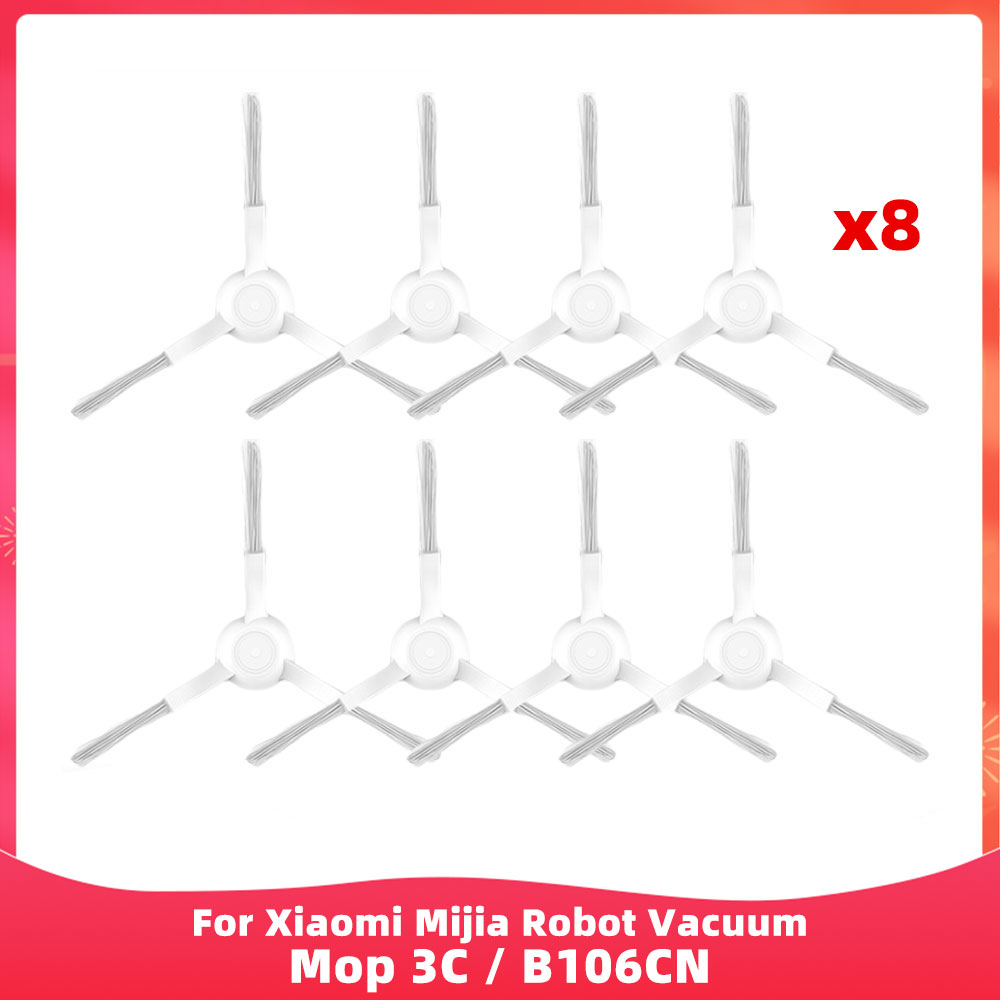 Compatible con ( Xiaomi Mijia Robot Vacuum Mop 3C / B106CN / Conga 3290 / 3490 / 3690 ) - Piezas y Accesorios: Cepillo Lateral Principal, Filtro, Paño de Fregar, Kit: Transparente