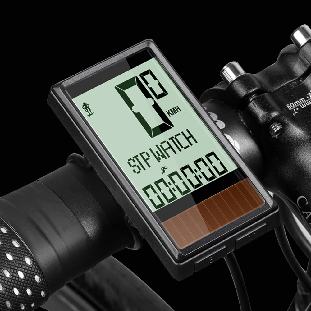 WEST BIKING Solar Bike Waterproof Computer Cycling Equipment Digital Stopwatch Bicycle Riding Speedometer Odometer