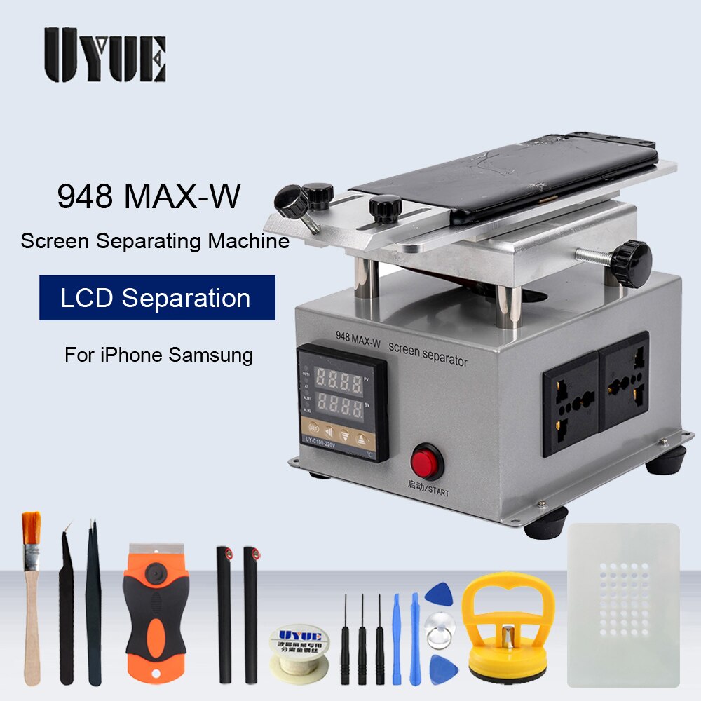 UYUE Screen Heat Separator Machine For iPhone Samsung LCD Glass Touch Screen Frame Bezel Dismantle Machine Need External Pump