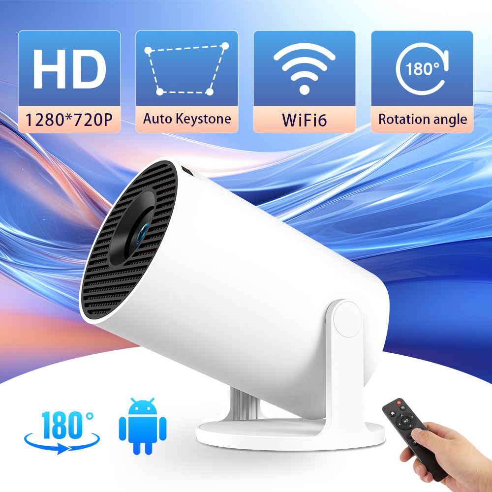 HY300Pro+ Portable Projector Android11 Allwinner H713 200 ANSI BT5.4 Wireless Home Theater Projector Native 720P 1280*720P