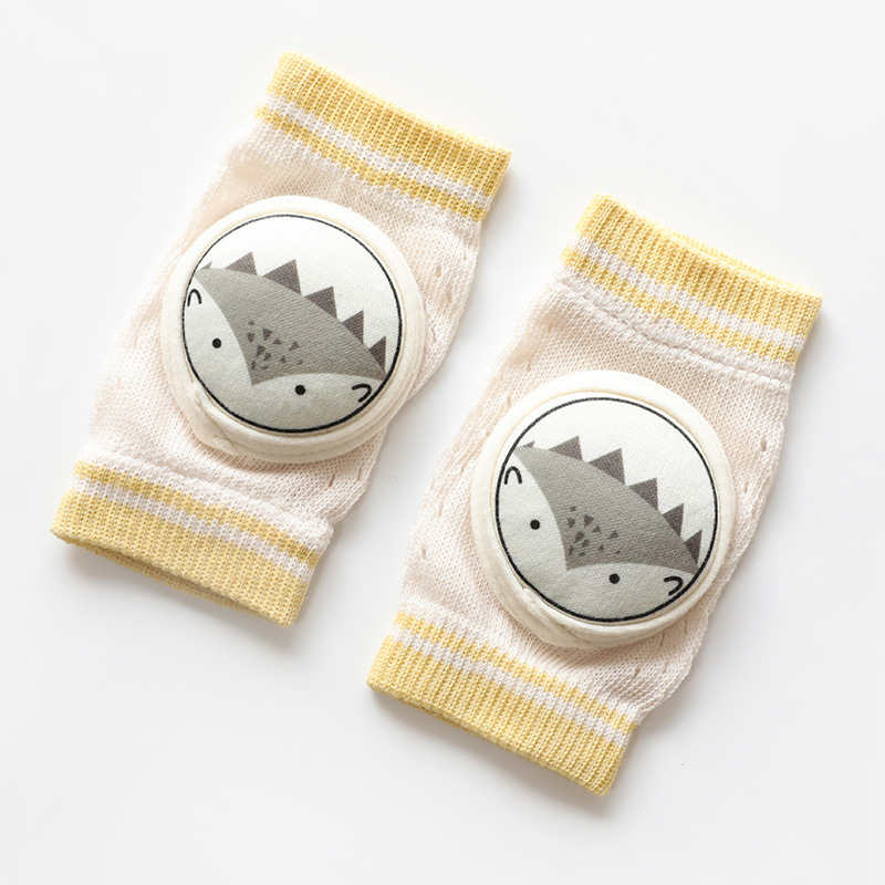 Warmom Baby Knee Pads Mesh Thin Cotton Breathable Baby Crawling Toddler Anti-falling Infant Toddler Kneepads: Yellow