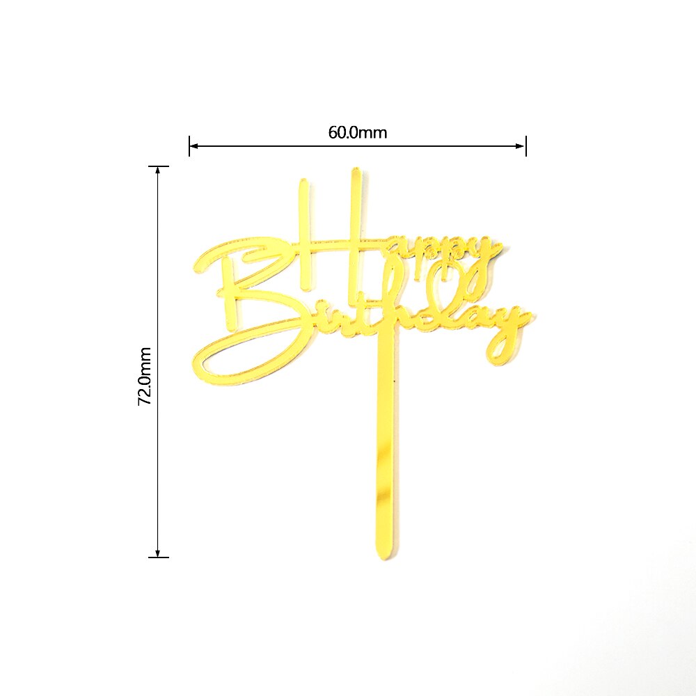 Pak Van 10 Stuks Mini Gelukkige Verjaardag Acryl Cake Topper Verjaardagstaart Decoratie: 04 HB 10PCS