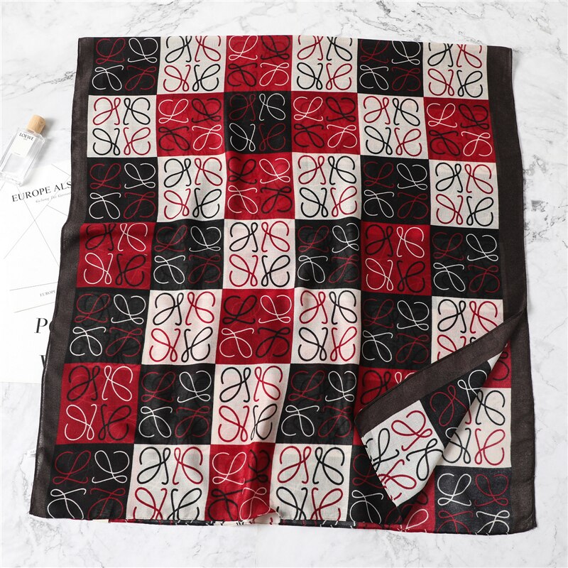 Print dames katoenen sjaal hijab sjaal wikkeldoeken dames geruite foulard wintersjaals pashmina warme sjaals bandana