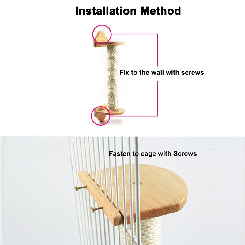 Sisal Wall-Mounted Cat Scratching Post On The Wall Cage For Cats Climbing Play Cat Wall Furniture Kitten Scratchers Board Toys