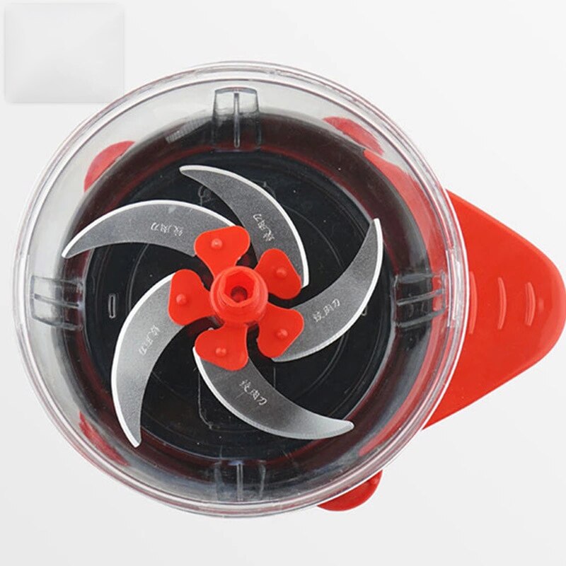 Red Food Processor Manual Hand-Powered Crank Large Chopper Mincer Blender Mixer Cutter Chop Meat Fruits Vegetables Onions