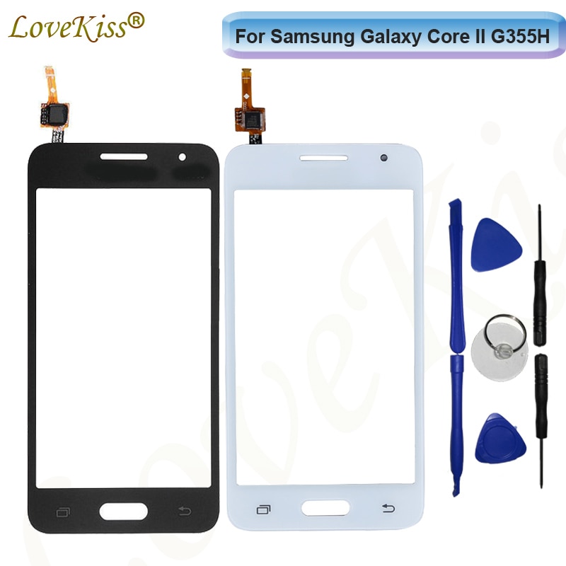 Voorpaneel Voor Samsung Galaxy Core 2 II G355 G355H Core2 SM-G355H Touch Screen Sensor LCD Dispaly Digitizer Buitenste Glas reparatie