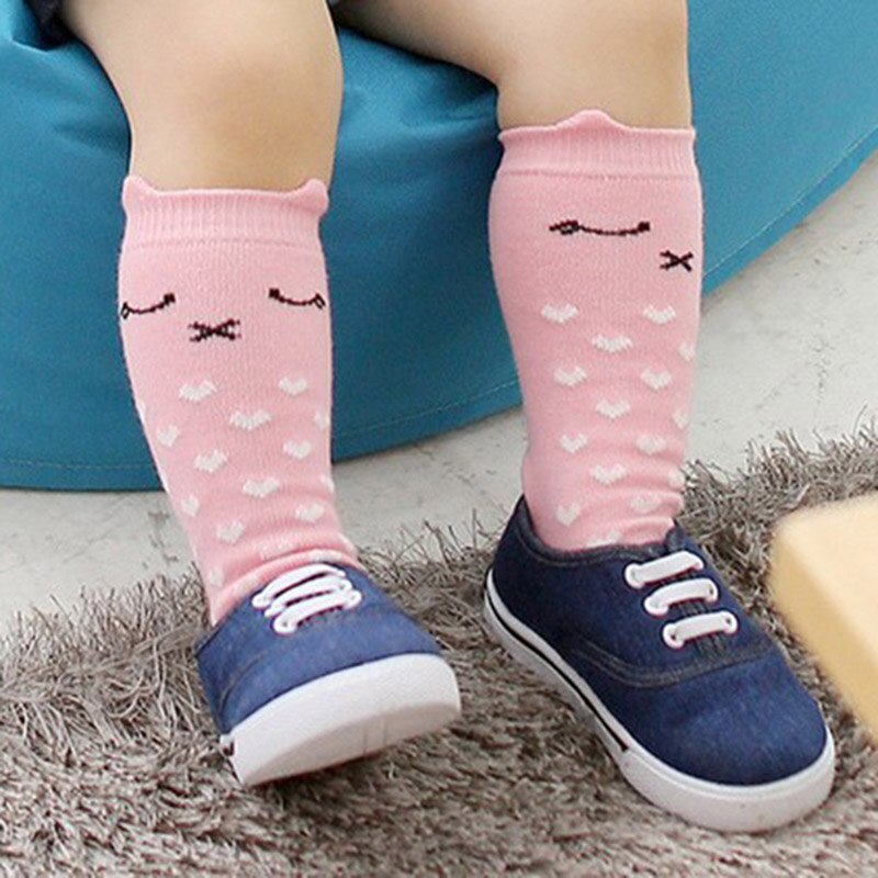Hylidge Leuke Cartoon Baby Knie Sokken Lente Zomer Kinderen Kids Lange Sokken Veelkleurige Meisje Jongens antislip Vloer Sokken: Pink Pig / 24M