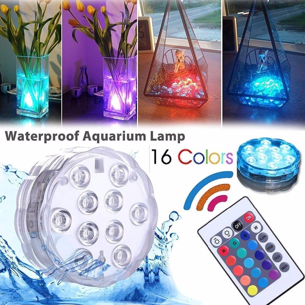 Dompelpompen Led Zwembad Verlichting 10 Led Kleurrijke Knipperende Aquarium Licht Elektronische Onderwater Aquarium Licht Zwembad Verlichting