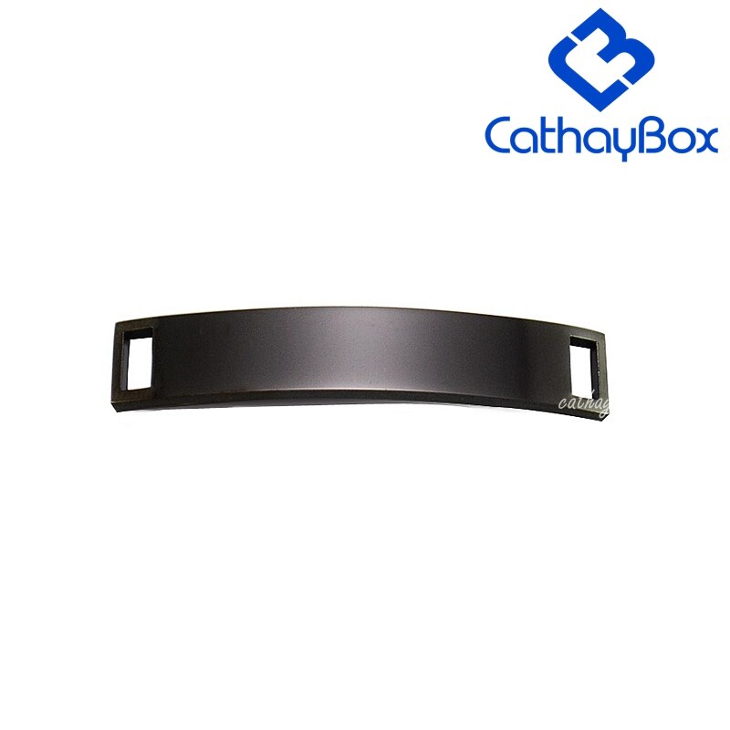 10 PCS/ Lot Gold Black Tone Polished Stainless Steel Blank ID Plate Tag Plaque For Bracelet CB19C010: Black