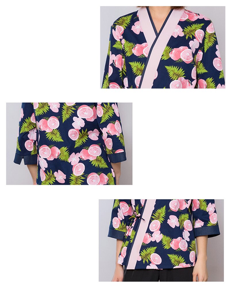 Japanese style Food Service Clothing Woman Sushi Chef Jacket Chef Work Uniform Cook suit female Japanese kimono