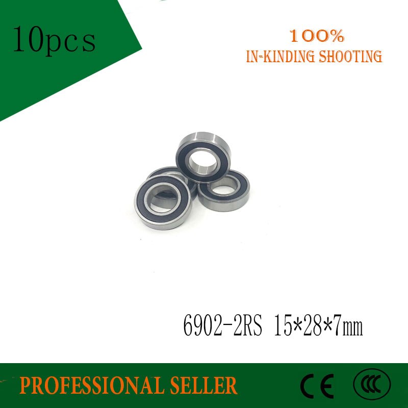 10PCS 6902-2RS 15x28x7MM Metric Thin Section Bearings 61902RS 6902 RS bike hub part