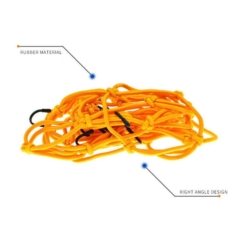 1pc Universal 6 Hooks Bungee Cargo Net Motorcycle Motorbike Helmet Hold Down Fuel Tank Luggage Mesh Storage Organizer Net Bag