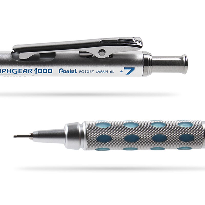 1 styk pente graphgear 1000 aluminium tønde tegning mekanisk blyant 0.3/0.5/0.7/0.9mm