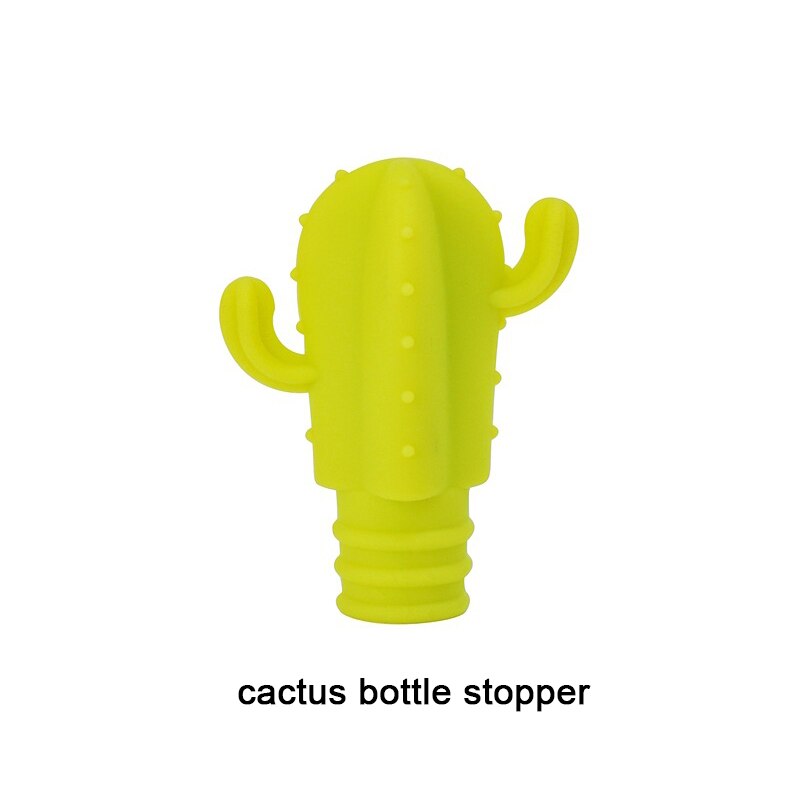 Siliconen Cactus Ananas Wijn Glazen Stop En Wijn Glas Markers Set Drank Fles Bedels Voor Wedding Party: Cactus