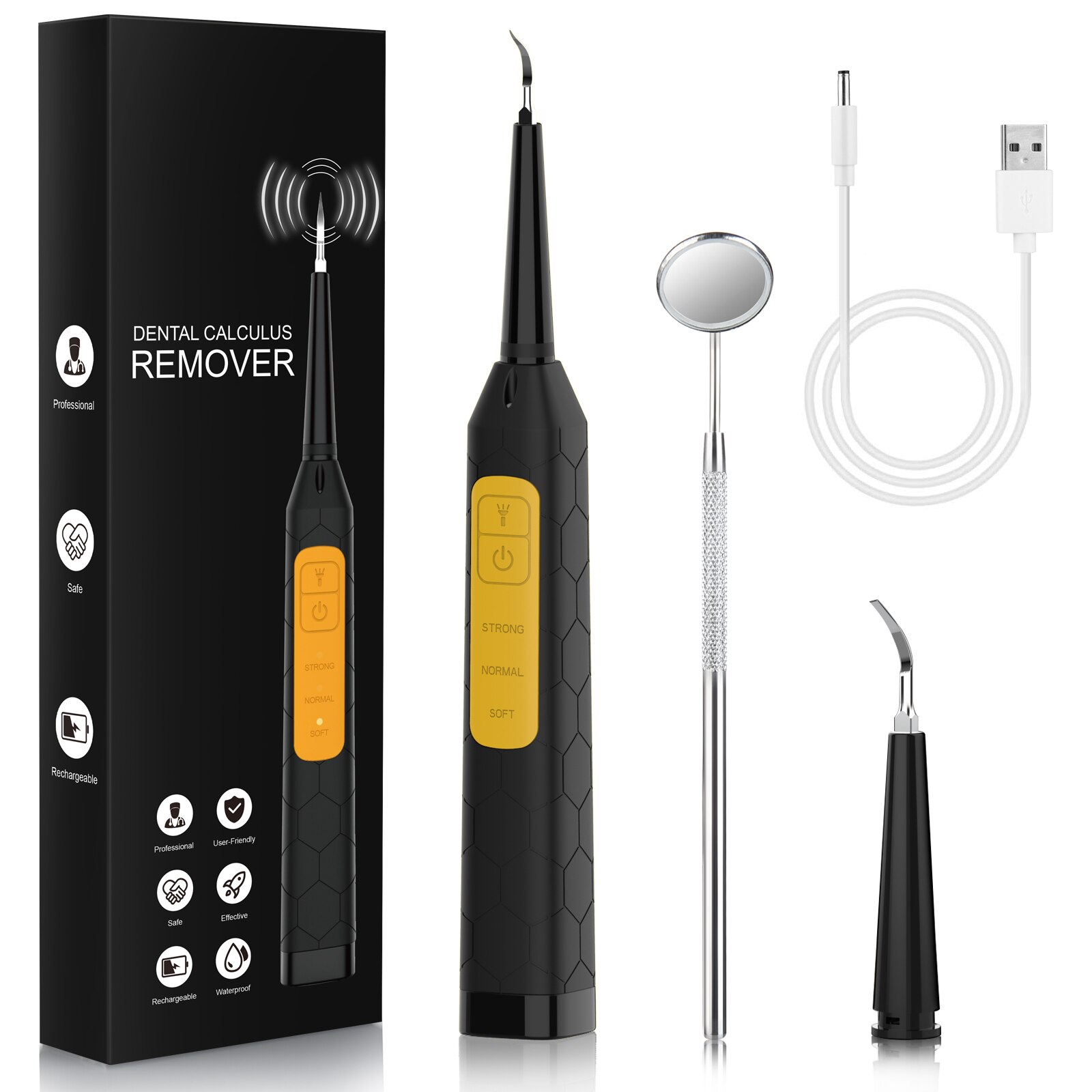 Elektrisk sonic dental scaler led display tandstensfjerner rense tand pletter tandsten værktøj blege tænder tandsten renser: Default Title