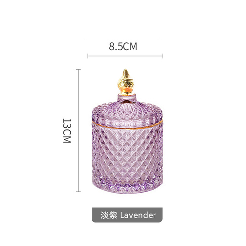 Franse Licht Luxe Multicolor Glas Opslag Pot Handgemaakte Aromatherapie Fles Wattenstaafje Tandenstoker Opbergdoos Kaars Jar: Lavender