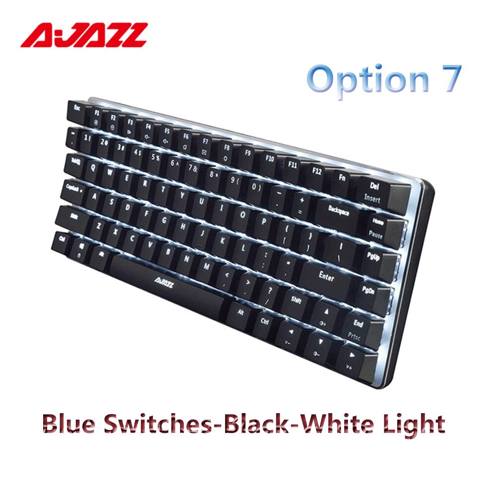 Ajazz AK33 82 klawisze przewodowa mechaniczna klawiatura do gier RGB niebieski przełącznik do gry komputerowe z ergonomicznymi chłodnymi podświetlany diodami LED nowość: Option 7