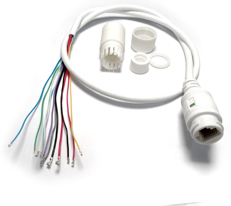 2 stücke CCTV POE IP netzwerk Kamera PCB Modul Video Energie kabel, 60cm lang, RJ45 weibliche anschlüsse mit Terminlas: weiß