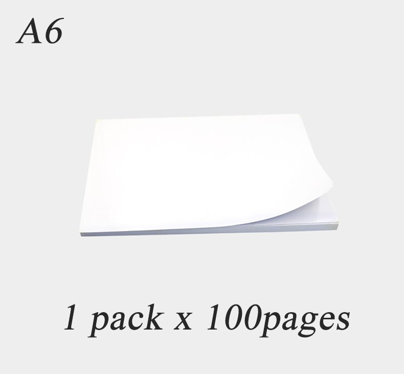 A3/A4/A5/A6 Fotopapier Hoge Glossy Zelfklevend Inkjet Printen Met Back Sticker Sublimatie blanks Photo Printer: A6 x 100 sheets