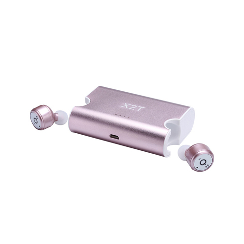 X1T mise à niveau X2T Bluetooth écouteur vrai sans fil écouteurs double Bluetooth 4.2 intra-auriculaires écouteurs 1500mAh boîte de charge casque: Rose