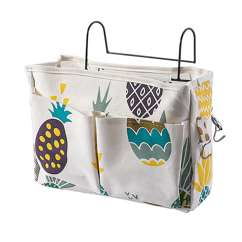 Bedside Hanging Organizer Pocket Storage Bag Wardrobe organizer Canvas Bedroom Bathroom Magazine tote Storage Organizador Pouch: R