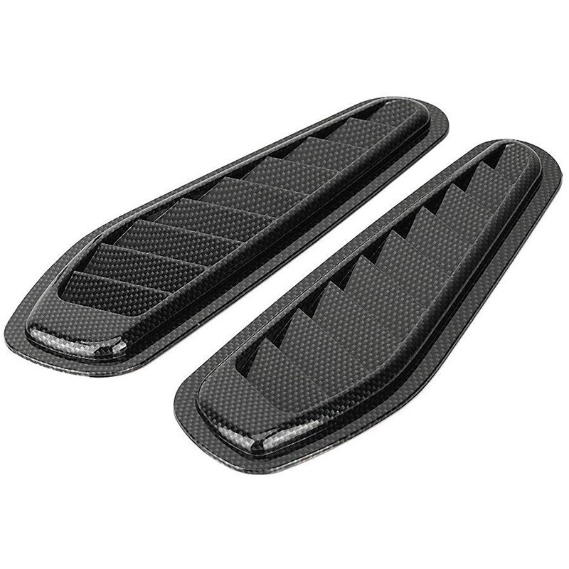 Car Air Flow Intake Cover, Car Air Flow Intake Decorative Scoop Bonnet Vent Hood Cover Universal Carbon Fiber Style Auto Car Dec