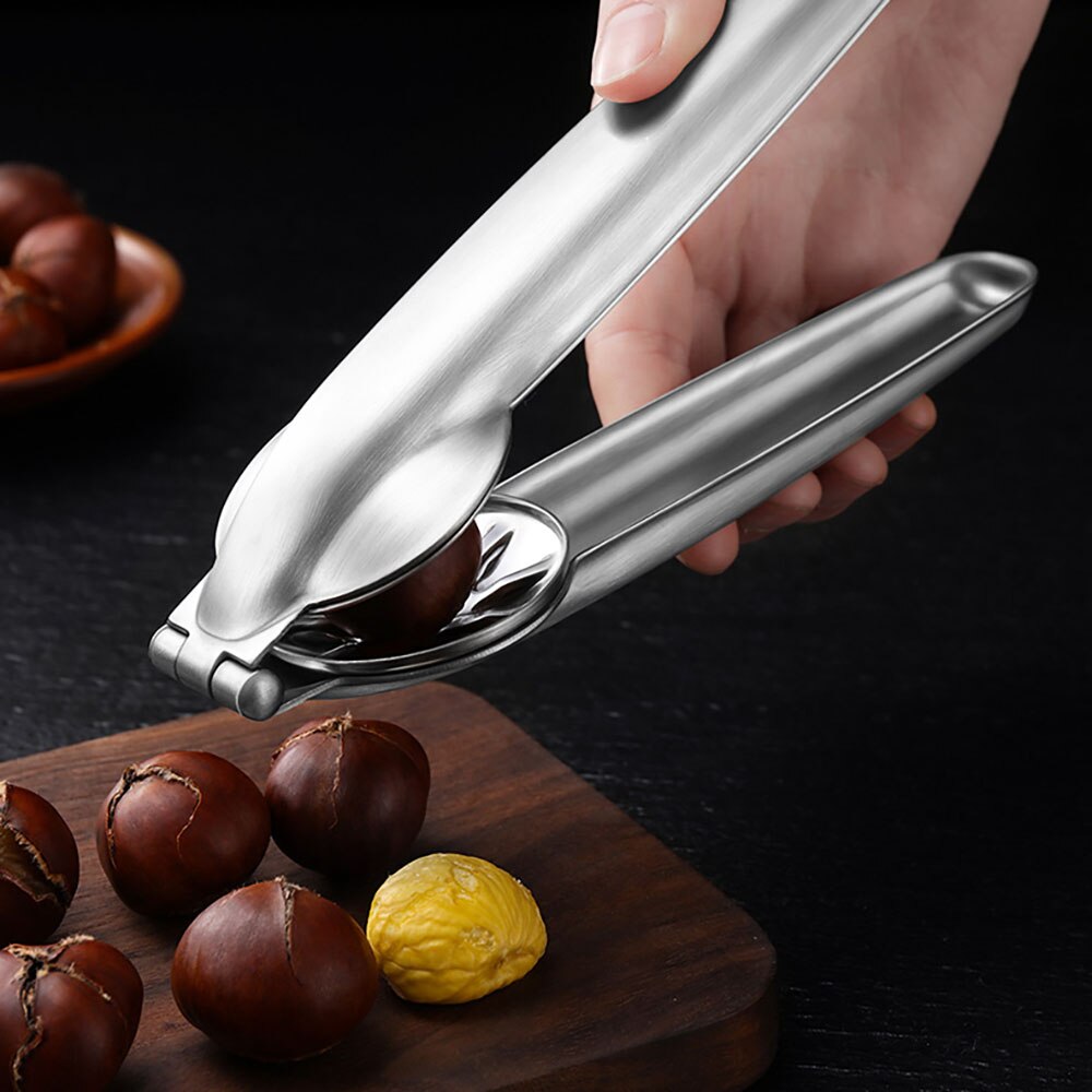 Premium 2-In-1 Quick Chestnut Clip Nut Cracker Sheller Walnut Pliers Metal Nut Opener 304 Stainless Steel Kitchen Tools